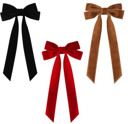 3 PCS Pinces à Cheveux Françaises avec Grand Nœud, Noeuds de Cheveux Pinces, Pinces à Cheveux Avec Nœud Pinces à Cheveux Antidérapantes pour Femme et Fille