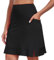 MoFiz Damen Tennisröcke mit Hose Hohe Taille Activewear Skort Sportrock Sommer Golfrock mit Taschen Schwarz-01 S