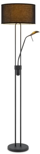 Home Sweet Home Moderner Stehleuchte - mit Schirm - 40/40/170cm - Dimmbar - schwarz - mit E27 Hauptlicht und G9 Leselicht - 7W 1076LM - Gebrauch Für Wohnräume