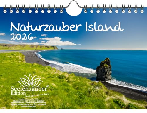 Naturzauber Island DIN A5 Kalender für 2026 Natur Reise Land Urlaub- Seelenzauber