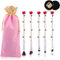 Rose verzaubertes Make-up-Pinsel-Set – 5-teiliges Zauberstab-Pinsel mit weichen Borsten und Metallgriffen für Lidschatten, Verblenden, Konturen, inklusive Reinigungsbox, Geschenk für Frauen und