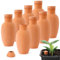 EXQUAILTY Lot de 8 pots Olla de 7,9 x 7,9 x 15,2 cm pour système d'arrosage en terre cuite avec couvercle pour intérieur et extérieur en terre cuite argile
