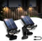 ICEKO Solarlampen für Außen mit Bewegungsmelder und Clip-Design,Dachrinnen Solarleuchten für außen,3 Modi, IP55 Wasserdicht solarstrahler für Garten, Zaun, Stufen (2 Stück)