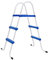 Myheimly Pool-Leiter Blau und Weiß 84 cm Stahl Poolleiter Schwimmbecken Leiter