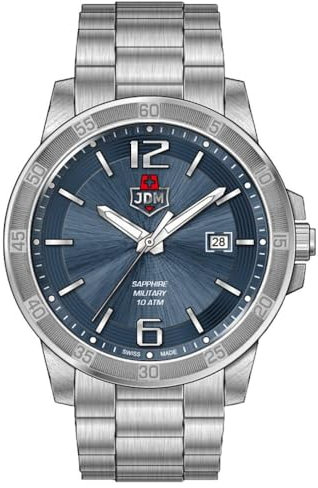 JDM Millitary Herren Analog Uhr mit Edelstahl Armband JDM-WG025-03