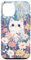 Kawaii Cute White Cat Hiding In Spring Flowers Aesthetic Case for iPhone 12/12 Pro