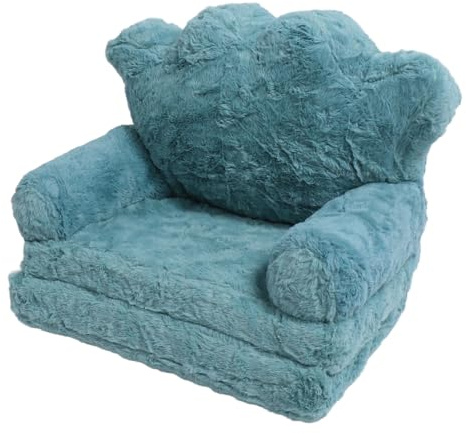 TARSHYRY Kids Couch, Green Fold Out Couch Flip Out Stuhl Crown Süßes Weiches Bequemes Sofa Kleinkind Stuhl Sofa für Mädchen Heimschule Kindergarten (2 Etagen)