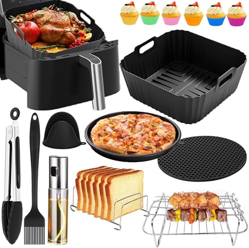 magnetspiele Ninja Heißluftfritteuse Zubehör, Accesories Airfryer, Ninja Airfryer Zubehör für Heißluftfritteuse Max Pro 6,2 L AF180EU AF140EU Philips 6,2L COSORI 5,5L Silikonform Heißluftfritteuses