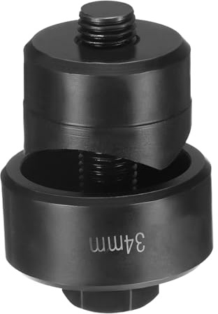 QUARKZMAN Emporte-Pièce Pour Tôle 34mm Acier À Roulement Coupe Précise Noir | Kit Manuel À Tige Hexagonale Externe Pour Évier En Acier Inoxydable Plaque Métallique