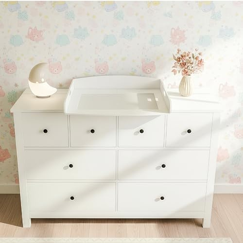 Wickelaufsatz Hemnes Kommode & Malm - 108/160cm & Ohne Lücke Wickeltisch | Wickelaufsatz Malm Kommode passend für große und kleine Hemnes Organizer Wickelauflage Baby Kinderschrank Wickeltisch