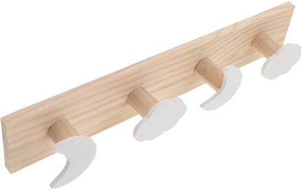 Homoyoyo Crochets Muraux Décoration Nordique Nuage et Lune en Bois Blanc Organisateurs Créatifs Ludique et Fonctionnelle pour Chambre D'garçon et Filles pour Manteaux et Paquet