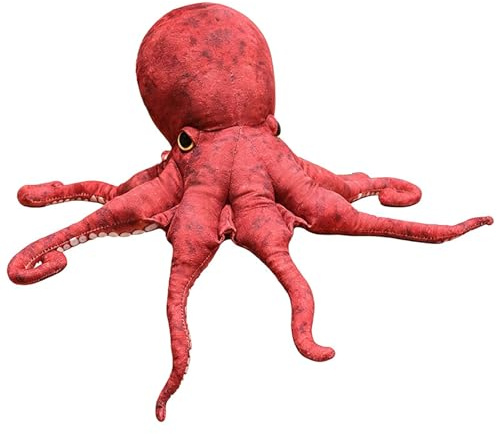 JORCEDI Octopus Kuscheltier, Roter Oktopus Plüschtier, 3D Krake Kissen - Weiches Meerestier Stofftier für Kuscheln, Sofa Deko, Geschenk (40 cm)