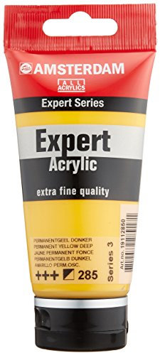 Amsterdam Expert Series Acrylic Tube - Jaune permanent foncé 75 ml - Peinture professionnelle lourde - Haute teneur en pigments et résistance à la lumière - Artisanat et fournitures artistiques