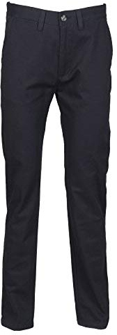 Henbury Womens/Ladies 65/35 Flat Fronted Slim Fit Chino Work Trousers (Extra Large x Regular) (Navy)