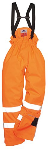 Portwest S780 Bizflame Antistatik Regenhose Verschweißte Nähte Antistatisch | Orange, XL, EN ISO 20471 Klasse 1, EN 13034, EN 1149-5, Polyester, Reißverschluss Am Knöchel