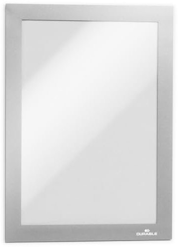 Durable Info-Rahmen Duraframe Magnetic (A5, Magnetrahmen für metallische Oberflächen) 5 Stück, silber, 494723