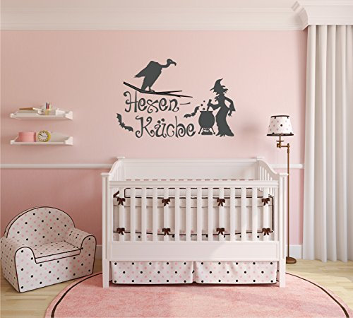 INDIGOS UG - Wandtattoo Wohnzimmer - 60cm x 32cm anthrazit E937 - Wandaufkleber Kinderzimmer - Wandsticker Küche Büro Badezimmer