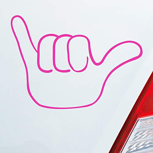 Hellweg Druckerei Hang Loose Hand Surfer Shaka Fun Beach Surfing Auto Aufkleber Sticker Heckscheibenaufkleber