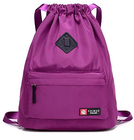 Pluto & Fox Rucksack Wasserdicht mit Seil für Fitnessstudio Reise Pool Unisex L Dunkelviolett