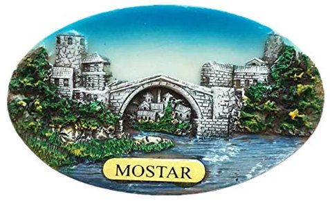 Kühlschrankmagnet Alte Brücke Mostar Bosnien 3D Harz Handgemachtes Handwerk Tourist Travel City Souvenir Sammlung Brief Kühlschrank Aufkleber
