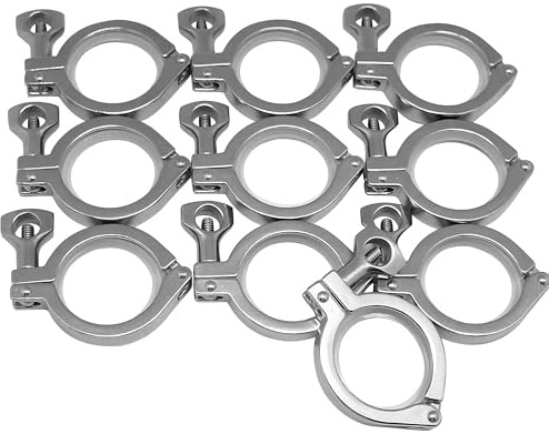 Stainless Steel 304 Heavy Duty Tri Clamp Clover Single Pin with Wing Nut for Ferrule TC 2 inch 10 Pack
