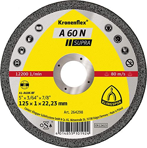 25 x Klingspor A 60 N Trennscheiben, 125 x 1 x 22,23 mm gerade