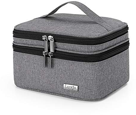 Luxja Öle Tasche, Ätherisches Öl Tasche, Tasche für Ätherische Öle 30 Flaschen (5 ml - 30 ml,Enthalten Roller Flaschen), Organizer für Ätherisches Öl und Zubehör (Fit for 30 Bottles, Grau)