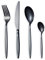 HOMQUEN Noir Ensemble de Couverts, Argenterie en Acier Inoxydable, Couverts de Table en Titane Noir, Service de Service Pour 6 Personnes (Noir Brillant)