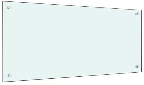 vidaXL Paraschizzi per Cucina Paraspruzzi Fornelli Resistente al Calore Pannello Splashback Parete Bianco 90x40 cm in Vetro Temperato