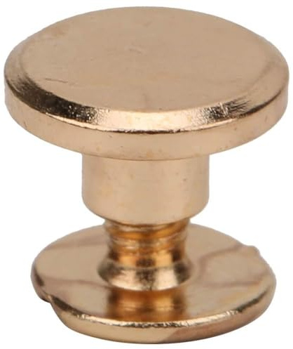 HEEPDD 50 Set Rivetto a Vite, Borchie a Testa Piatta in Ottone durevoli Ottone filettato in Pelle Artigianato Viti Rivetto chiodo Riparazione Artigianale in Pelle per Borsa(Oro)