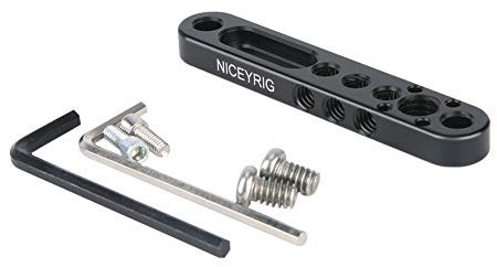 NICEYRIG Multi-Functional Mounting Plate, Cheese Bar with 1/4'' 3/8'' ARRI Thread for Camera Cage, Liliput 619AH 819AH FA1011 FA1013