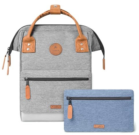 CABAIA - Sac à Dos Adventurer New York - Mini 10L - Déperlant - Compartiment Ordinateur Portable 10,5-2 Poches - Certifié Vegan - Sac Voyage, Affaires, École pour Homme et Femme - Noir