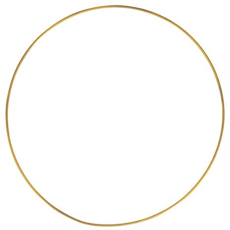 Rayher 2505406 Metallring, gold beschichtet, 30 cm ø, Stärke ca. 3,5 mm, Drahtringe zum Basteln, für Wickeltechnik, Traumfänger, Floristik, Hochzeitskranz, Hoops