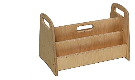 Kidodido Montessori Bücherregal Medium | 4 Regalböden | Rustikales Holzregal | Freistehend | Bücherregal für Kinder