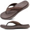 ONCAI Tongs pour Hommes, Été Sport Douche Piscine Plage Plantaire Cuir Sangle Chaussures de Orthopedic Support de L'arche Semelle en Caoutchouc Marron Taille 42