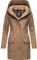 MARIKOO Damen Übergangsjacke Softshellmantel wasserdicht atmungsaktiv mit Kapuze Mayleen Taupe Gr. XL