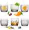 PLATINUX Elegante Trinkgläser aus Glas Schwarz Ombré 200ml (max. 320ml) Set 6 Teilig Wassergläser Saftgläser klein