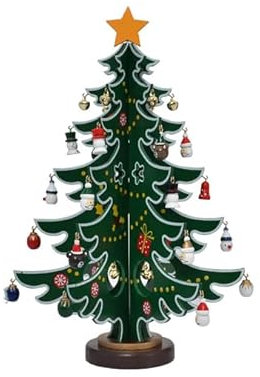 DIY Set Weihnachtenbaum Christbaumschmuck Holz Tischdeko Niedlich Weihnachtsdekoration Mini Baumschmuck Hängend Weihnachtenbaum 5 Schichte Holzanhänger Miniatur Dekobaum Weihnachten als Geschenk