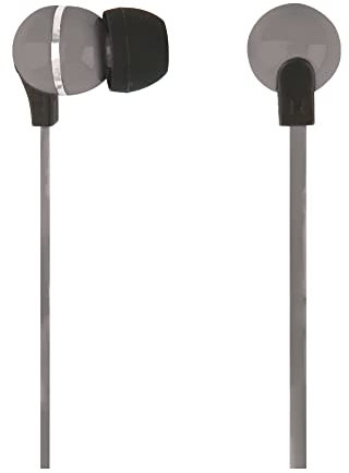 ATIVA™ Plastic Earbud Headphones with Flat Cable, Gray