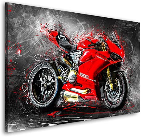 Kunstgestalten24 Leinwandbild Ducati Panigale Wandbild Kunstdruck Wanddekoration Übergrößen