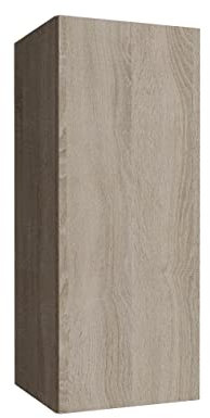 Furnitech Wohnwand Wohnzimmer | Hängend Wohnwand Modern | Wohnzimmer Schrankwand mit Regale und TV Schrank | Wohnzimmer Möbel (GS4, Sonoma Eiche)