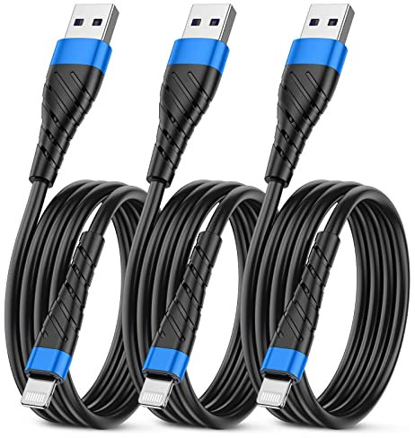 OIITH iPhone Charger 3Ft 3Pack for MFi Certified, iPhone Charging Cord 3 Foot, Long 3 Feet iPhone Charger Cable, 2.4A Fast iPhone Wire Compatible with iPhone12/11/XS/Max/XR/X/8/7/6/iPad