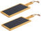 Westmark Lot de 2 Planches de Service rectangulaires en Bambou et Ardoise Naturelle avec poignée - Dimensions : 32 x 18 x 1 cm - Bambou/Ardoise, Tapas + Amis - Marron Clair/Anthracite