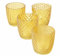Spetebo Glas Teelichthalter transparent gelb - 4er Set / 7 cm - Deko Windlicht Retro Tischdeko Teelicht Halter