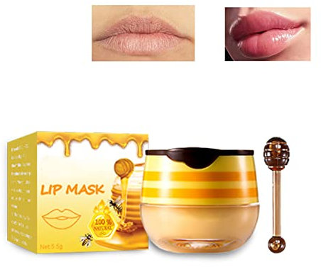 Honig-lippenbalsam, honig lippenmaske, bienenbalsam lippenbalsam honig topf, feuchtigkeitsspendende & prävention trockene und rissige lippen peeling für die reduzierung von lippenfältchen