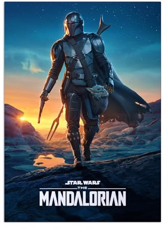Displate Offiziell Star Wars MetallPoster Magnetische Befestigung Inklusive Lizenziert Bilder Hochwertiges Poster Mandalorian Season 2 Trailer Art - Mandalorian Season 2 Poster - Größe 67.5 cm x 48 cm
