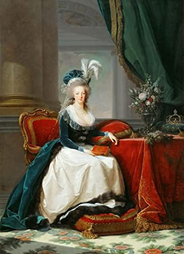 FROZBI Leinwand Bilder Kunstdrucke Leinwand Plakat Berühmtes Gemälde Elisabeth Louise Vigée-Lebrun Königin Marie-Antoinette für Wohnzimmer 60x90cm