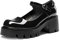DREAM PAIRS Frauen Chunky Plattform Mary Janes Schuhe Schnalle Riemen Runde Zehe Wohnungen Seicht Mund Japanisch Süß Lolita Prinzessin Schuhe,Size 43,Schwarz-Pat,SDPU2346W-NEW-E