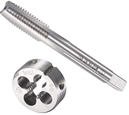 QUARKZMAN M10 x 1.5mm Metrico Sinistro Mano Filetto Maschiatura e Rotondo Matrice Set x 1 Set Alta Velocità Acciaio per Elaborazione Ferramenta Strumento