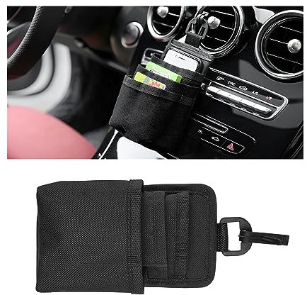 JNNJ 2Pcs Aufbewahrungstasche für Lüftungsschlitze, Auto-Lüftungsschlitze Hängende Organizer für Telefone, Universal Auto Air Vent Aufbewahrungstasche(Schwarz)